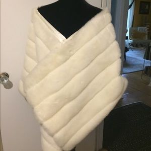 White Faux fur stole.